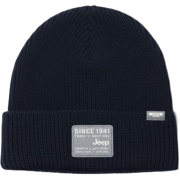 Amazon.com: Jeep Pines Logo Embroidered Patch Flip Knit Beanie Hat
